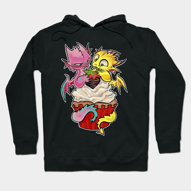 Strawberry thief cupcake dragons Hoodie by BiancaRomanStumpff